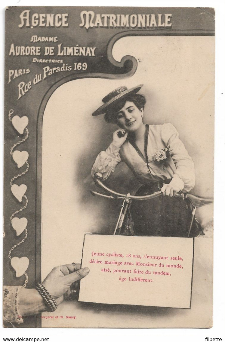 L330A0218 - Agence Matrimoniale - "Jeune Cycliste, 18 Ans..."- Phototypie A.Bergeret - Carte Précurseur - Women