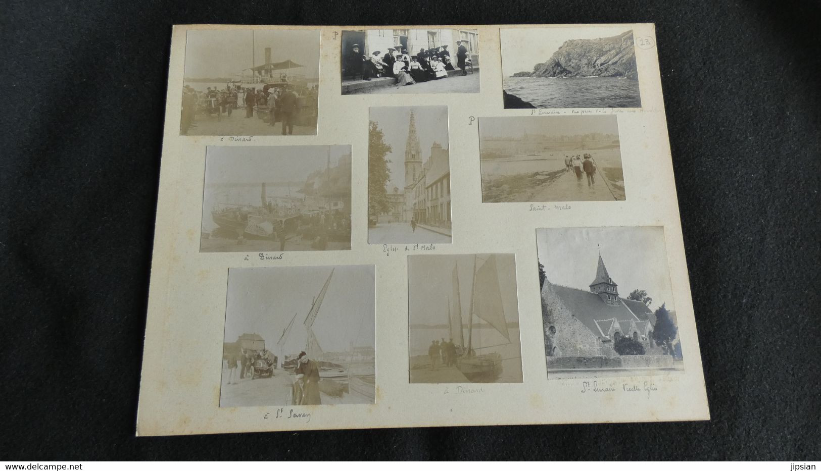 Lot De 9 Photos Originales C. 1900 Débarquement Dinard St Lunaire église St Malo St Servan Bateau Roue à Aube (13) KX - Ancianas (antes De 1900)