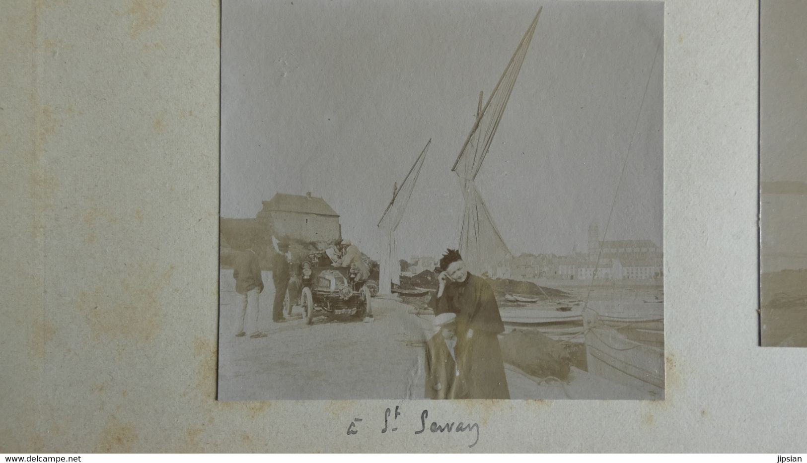 lot de 9 photos originales C. 1900 débarquement Dinard St Lunaire église St Malo St Servan bateau roue à Aube (13) KX