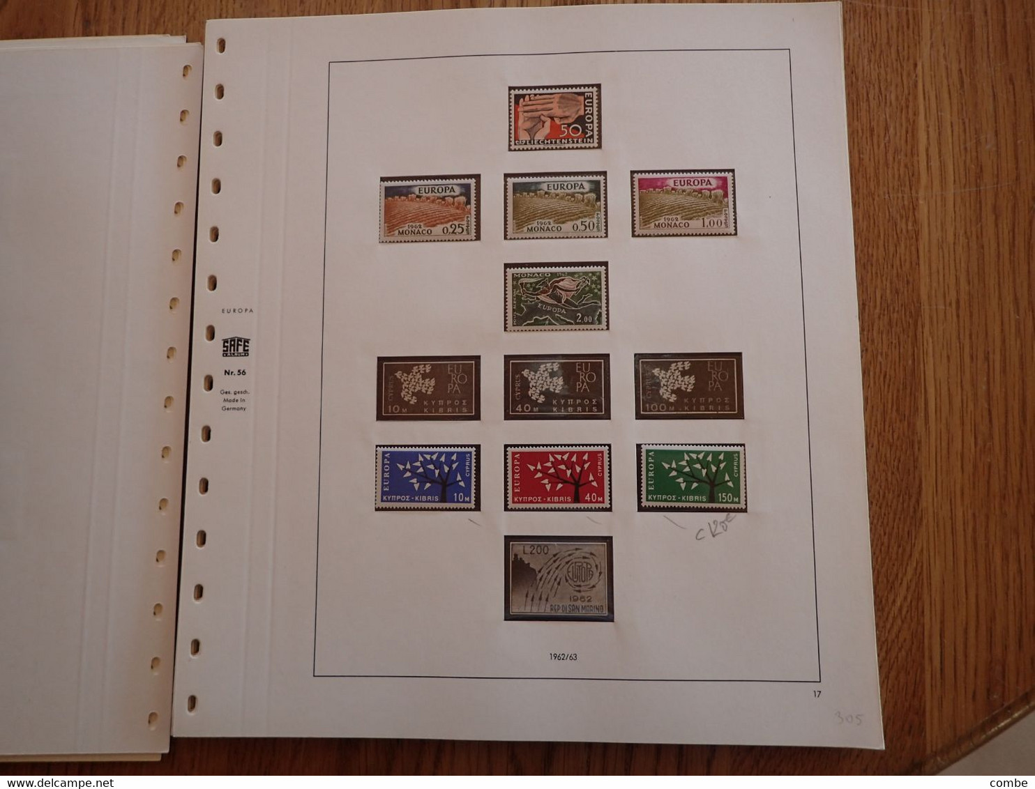 COLLECTION. EUROPA. TIMBRES NEUFS MNH. SUR FEUILLES SAFE. 42 SCANS. COTE ENORME. DONT CHYPRE 1963. Yv 217/219/ 15