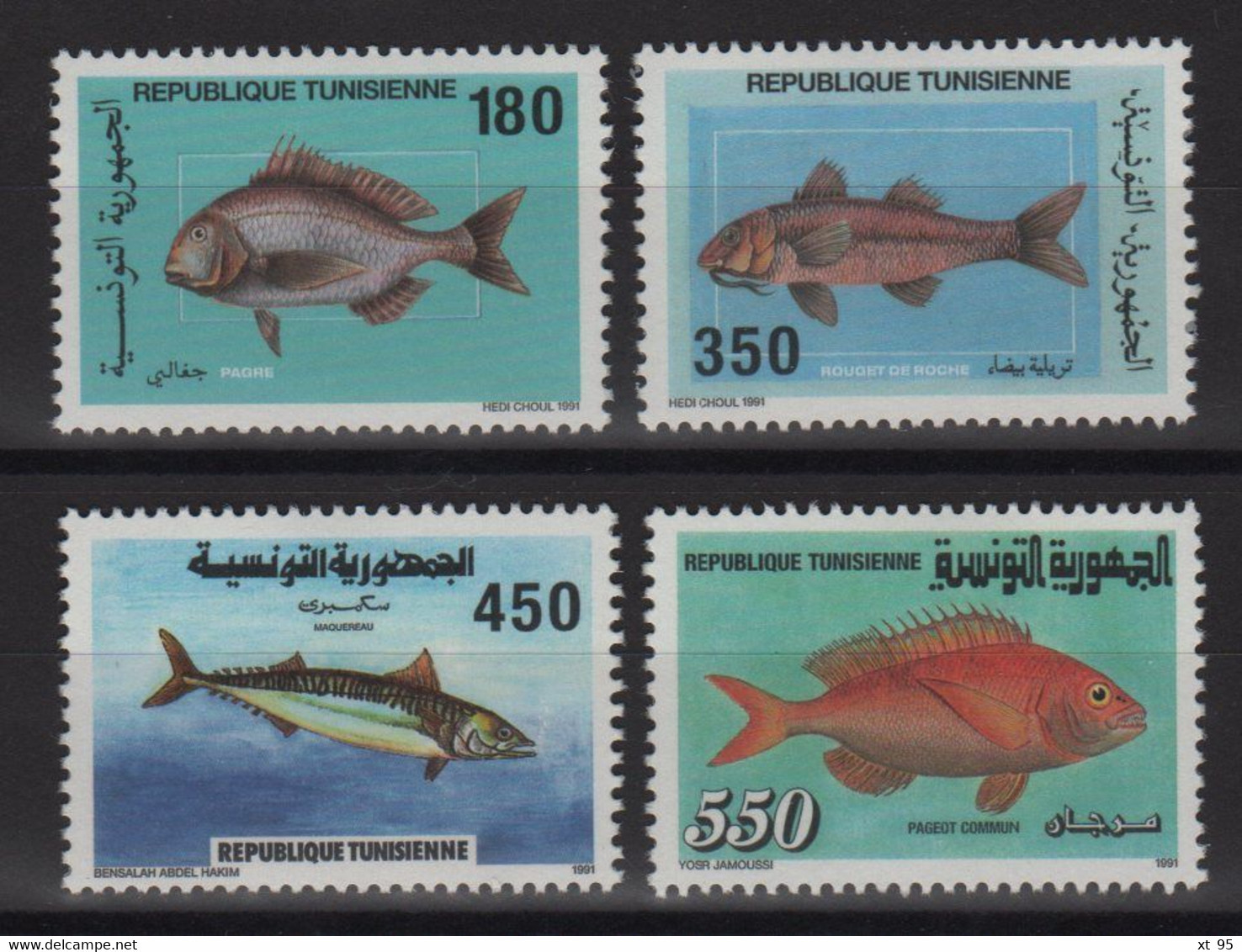 Tunisie - N°1163 à 1166 - Faune - Poissons - Cote 6.25€ - * Neufs Avec Trace De Charniere - Tunisie (1956-...)