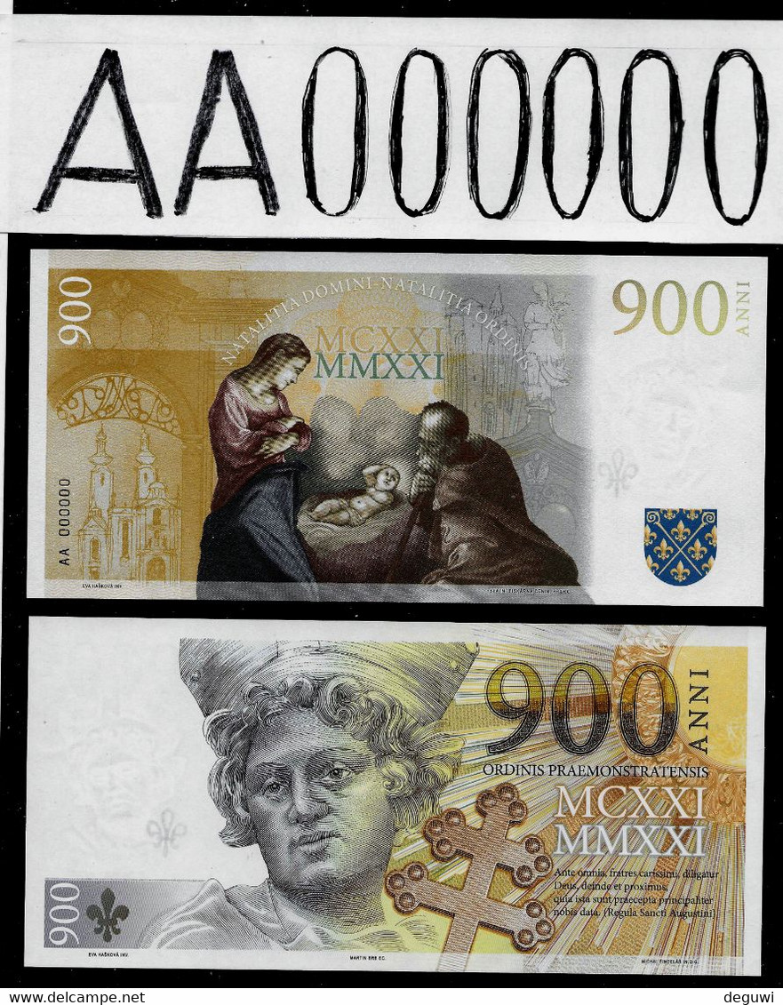 Typ AA 000000, Testnote STATNI TISKARNA 900,  STC, UNC, RRRRR, Im Folder, Test Note. - Otros – Europa