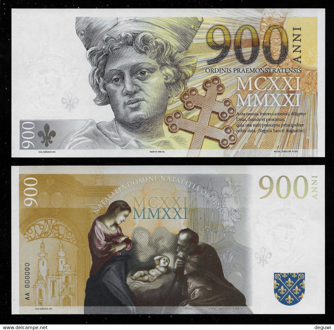 Typ AA 000000, Testnote STATNI TISKARNA 900,  STC, UNC, RRRRR, Im Folder, Test Note. - Otros – Europa