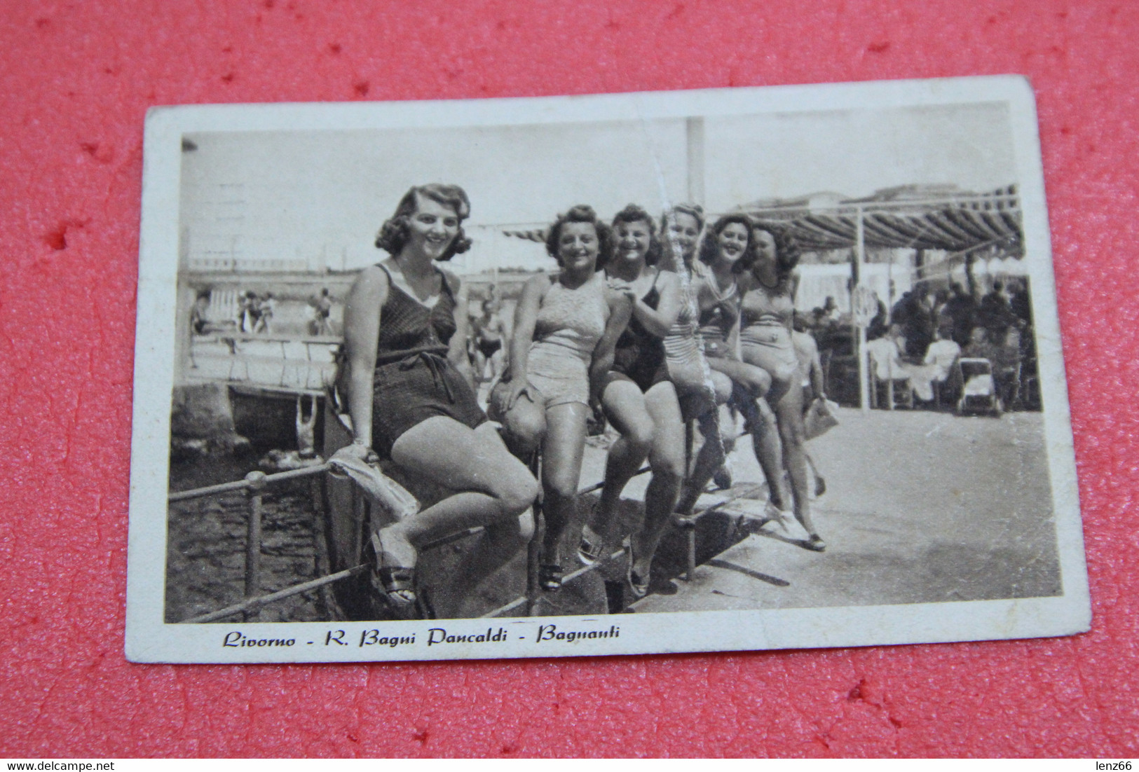 Livorno Bagni Pancaldi Le Bagnanti Pin Up 1942 Ed. Astro D' Ambra + Segno Di Graffio - Livorno