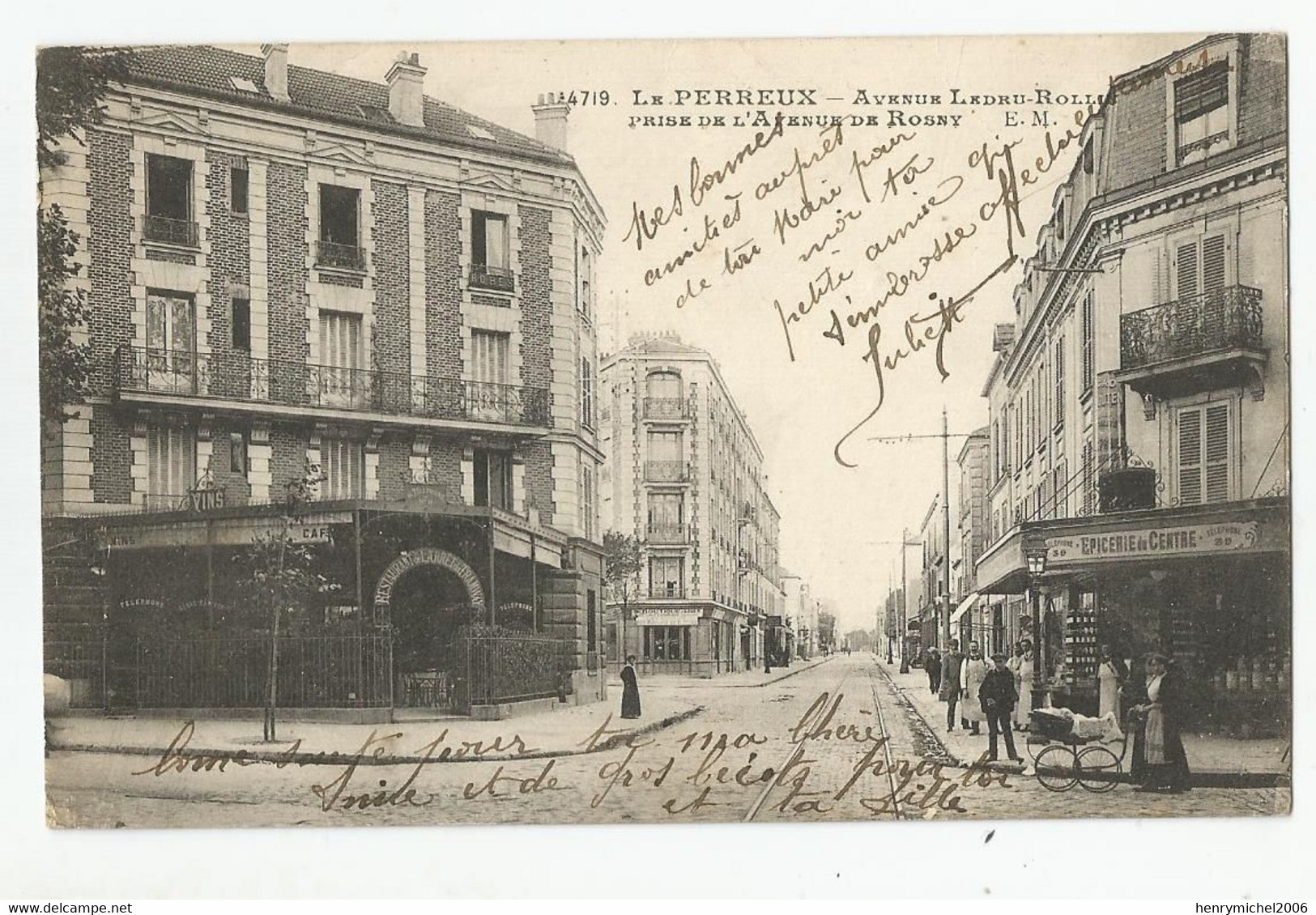 94 Le Perreux Prise De L'avenue De Rosny épicerie Du Centre - Le Perreux Sur Marne