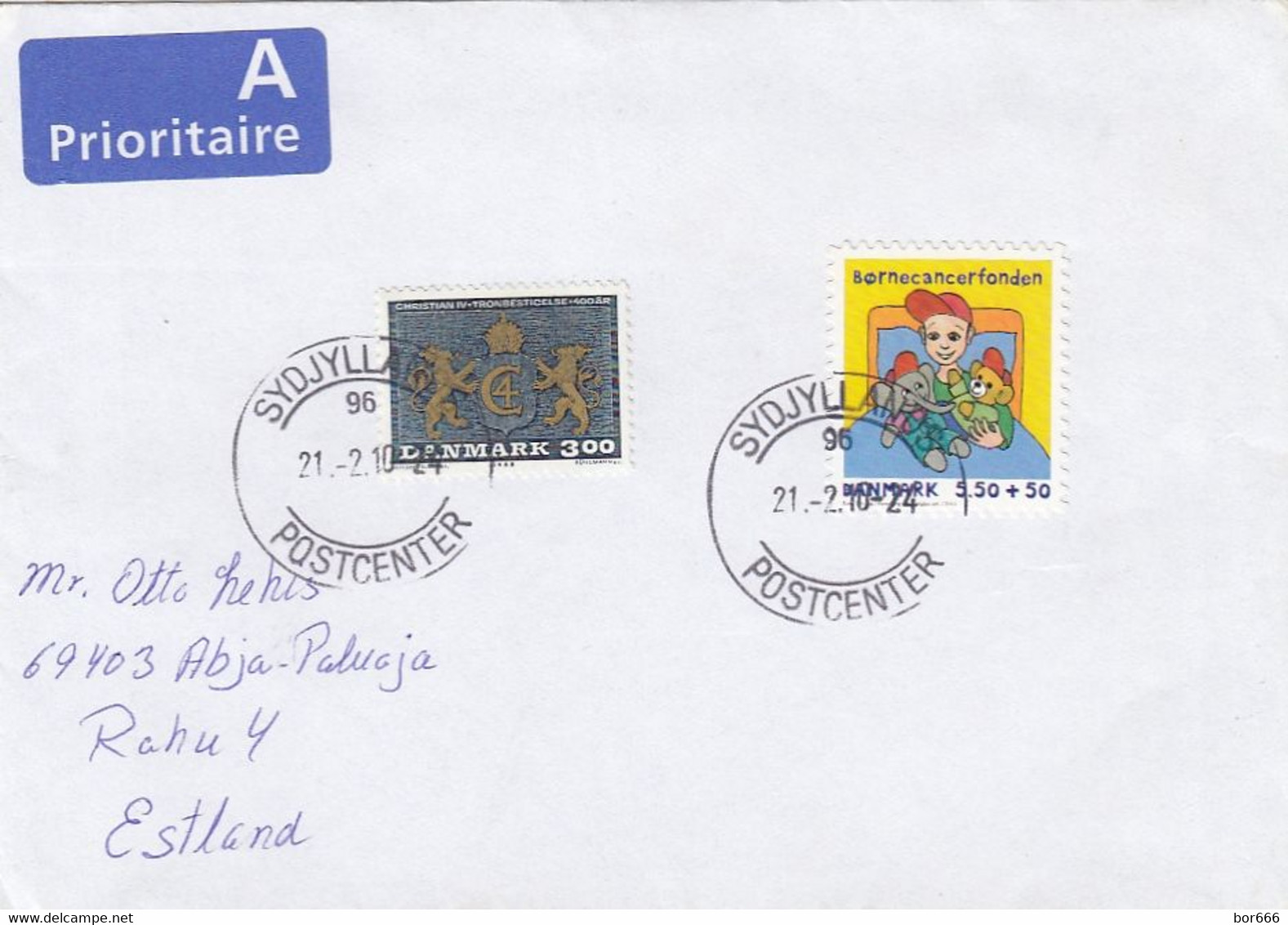 GOOD DENMARK Postal Cover To ESTONIA 2010 - Good Stamped: Coat Of Arm ; Child & Toys - Covers & Documents