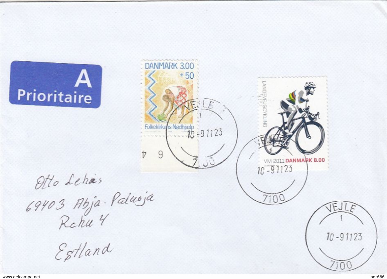 GOOD DENMARK Postal Cover To ESTONIA 2011 - Good Stamped: Bicycle ; Child & Mother - Storia Postale