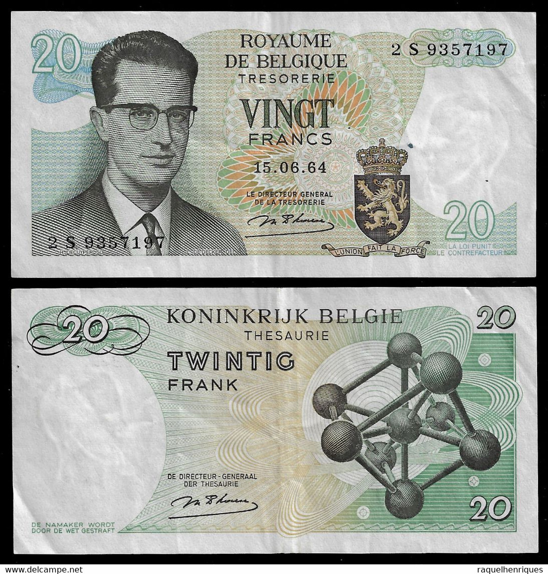 BELGIUM BANKNOTE - 20 FRANCS 1964 P#138 VF (NT#04) - Other & Unclassified