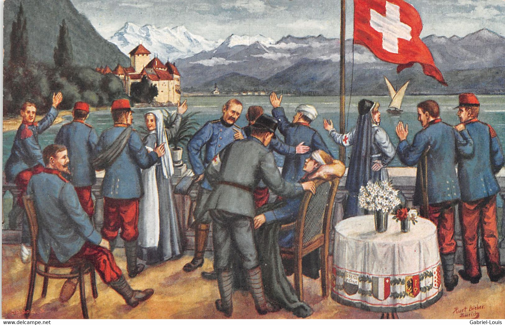 Les Héros Français En Suisse - Chillon - Dents Du Midi - Montreux - Guerre 1914-18 Militaria Blessés De - Montreux