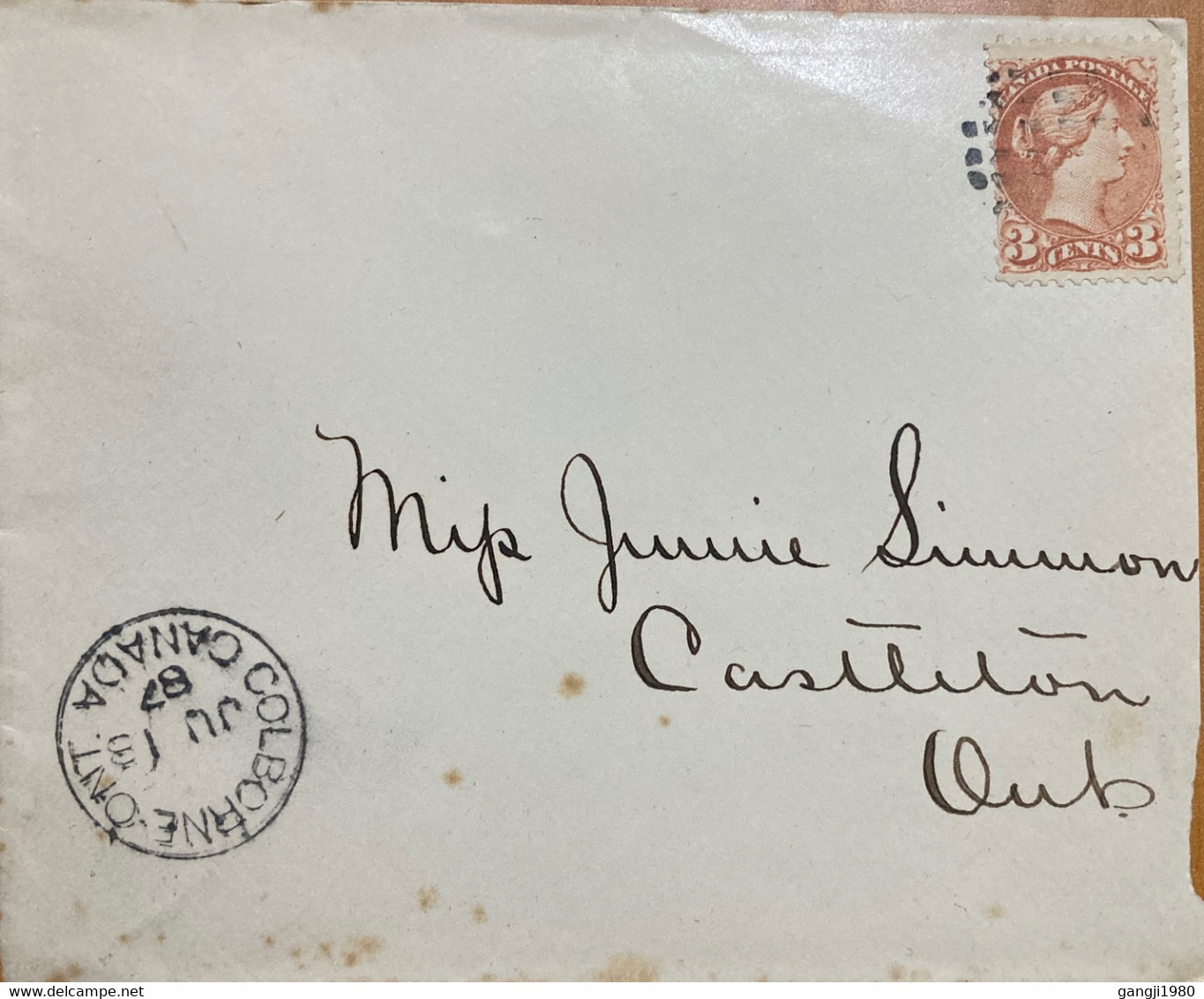 Canada 1887 3 Cents Queen Stamped Envelope. - Altri & Non Classificati
