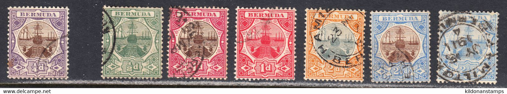 Bermuda 1906-10 Cancelled, Wmk Multi CA, SG 34,36-41 - Bermuda