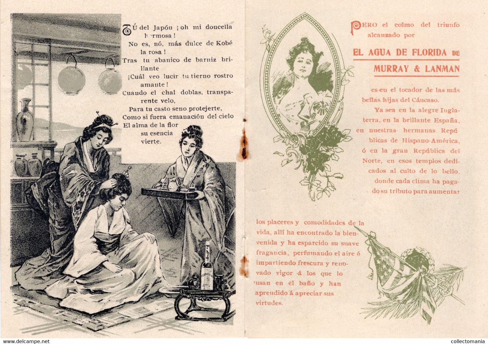 1 Carnet Booklet  El Agua De Florida Murray & Lanman Perfume Universal 1897 Spanish Language - Non Classés