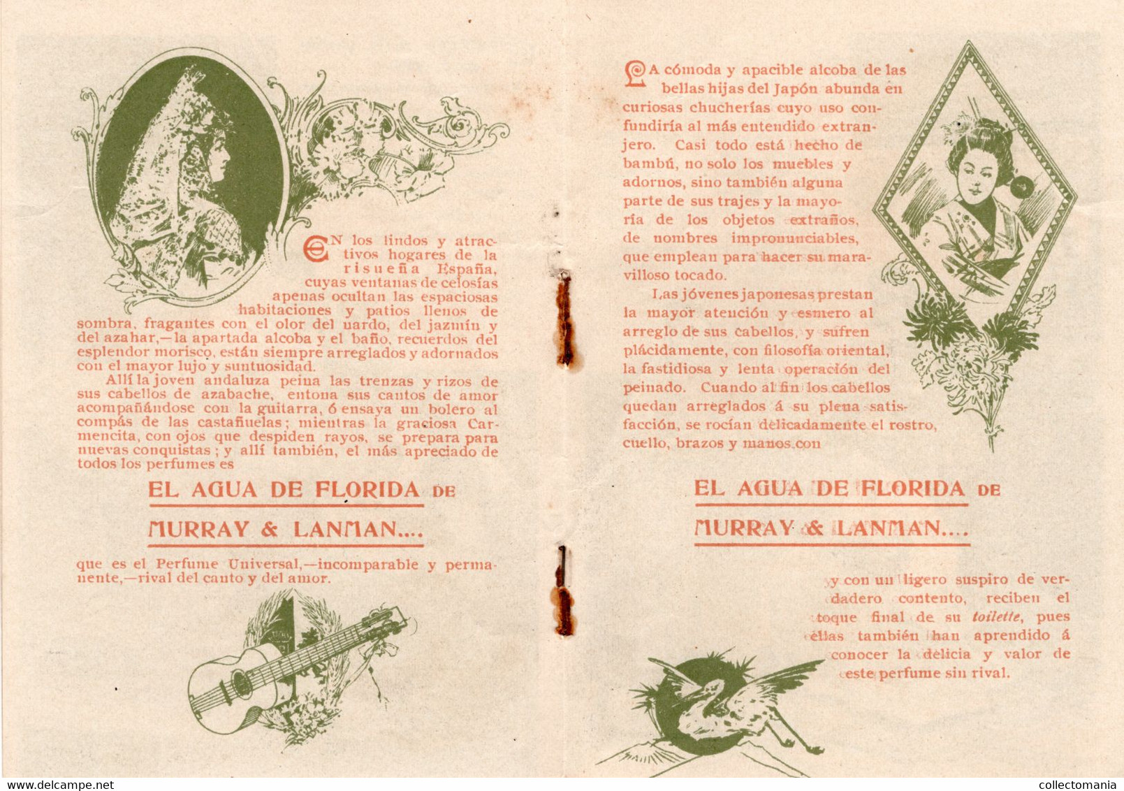 1 Carnet Booklet  El Agua De Florida Murray & Lanman Perfume Universal 1897 Spanish Language - Ohne Zuordnung