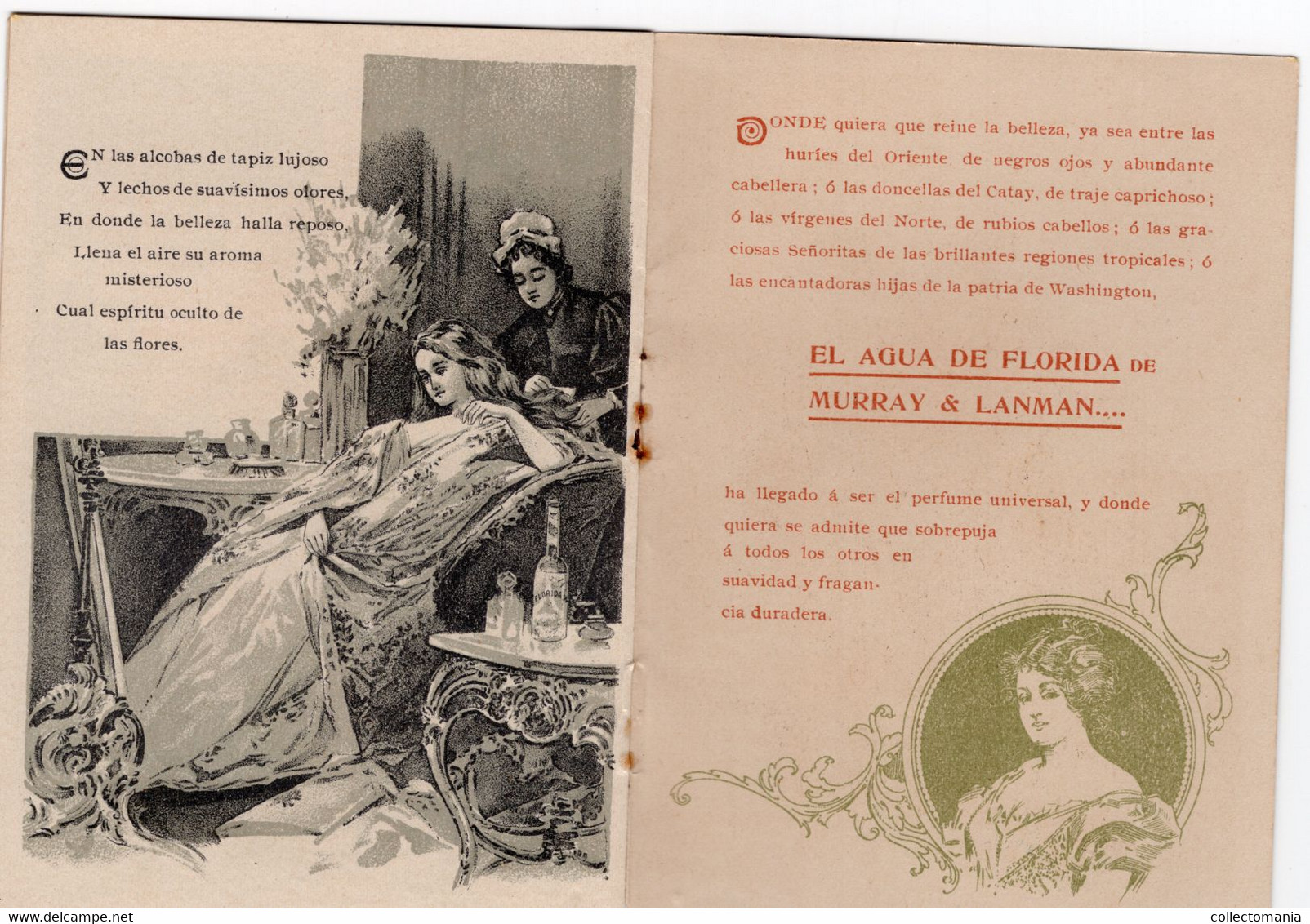 1 Carnet Booklet  El Agua De Florida Murray & Lanman Perfume Universal 1897 Spanish Language - Non Classés