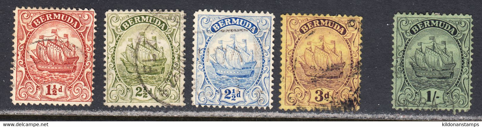 Bermuda 1922-34 Cancelled, Wmk Multi Script CA, See Notes, SG 79b,81,82,84,87 - Bermuda