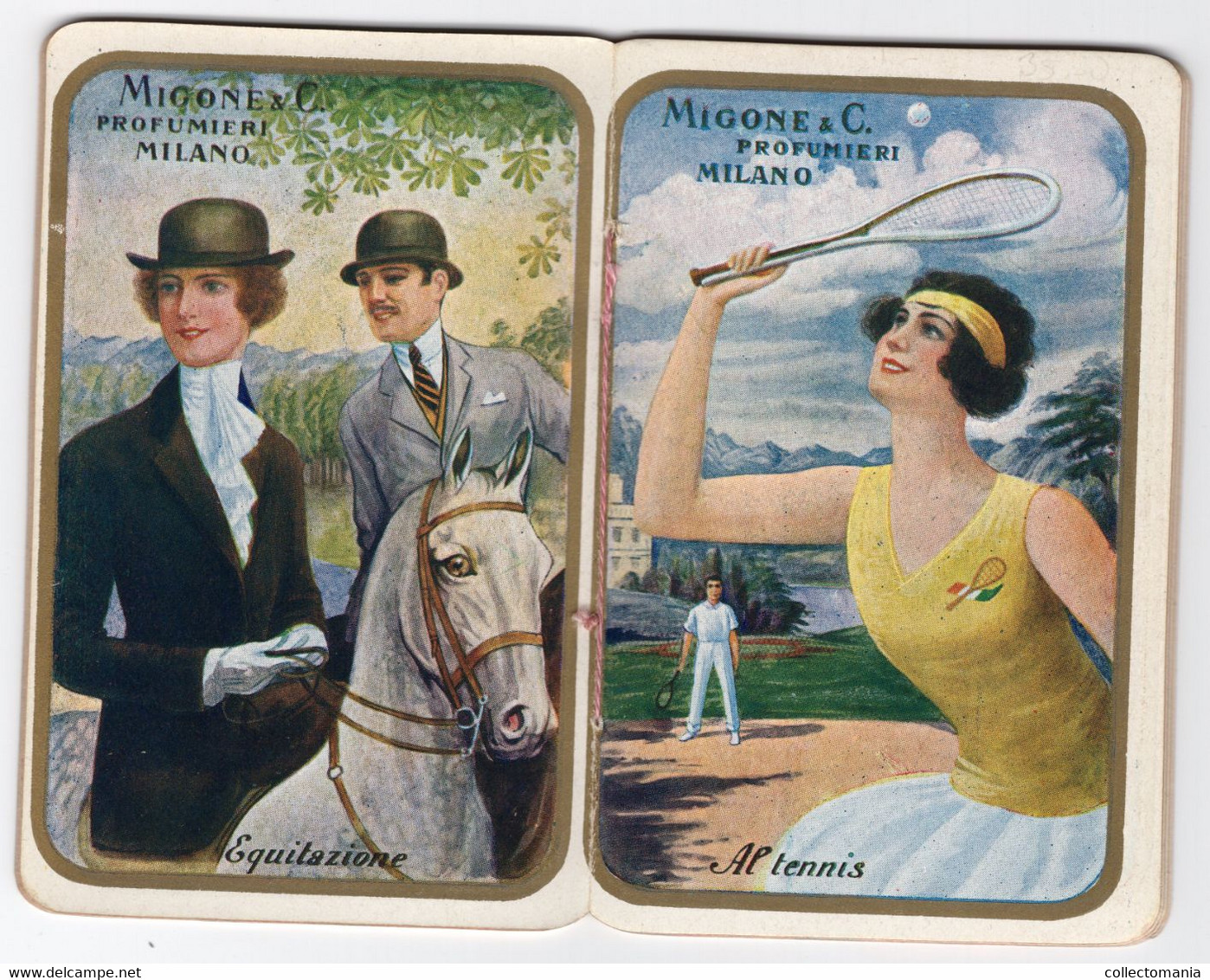 1 Carnet Booklet  PARFUM  Profumo Migone  1930 SPORT Theater Horse Races Tennis Casino - Sin Clasificación