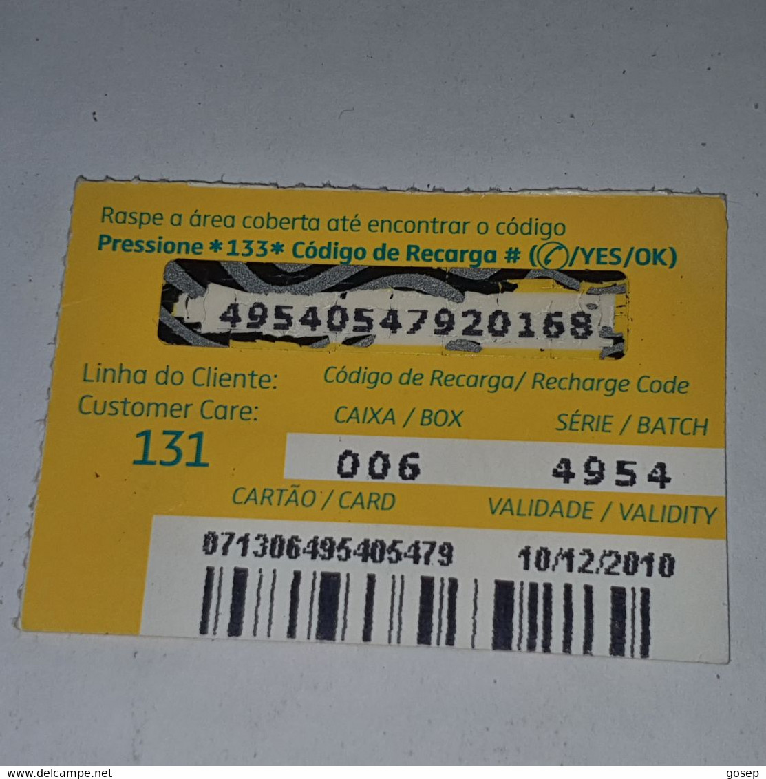 Mozambique-(MZ-MCE-REC-0007A)-(14)-Giro De 100-(49540547920168)-(10/12/2010)-used Card - Mozambique