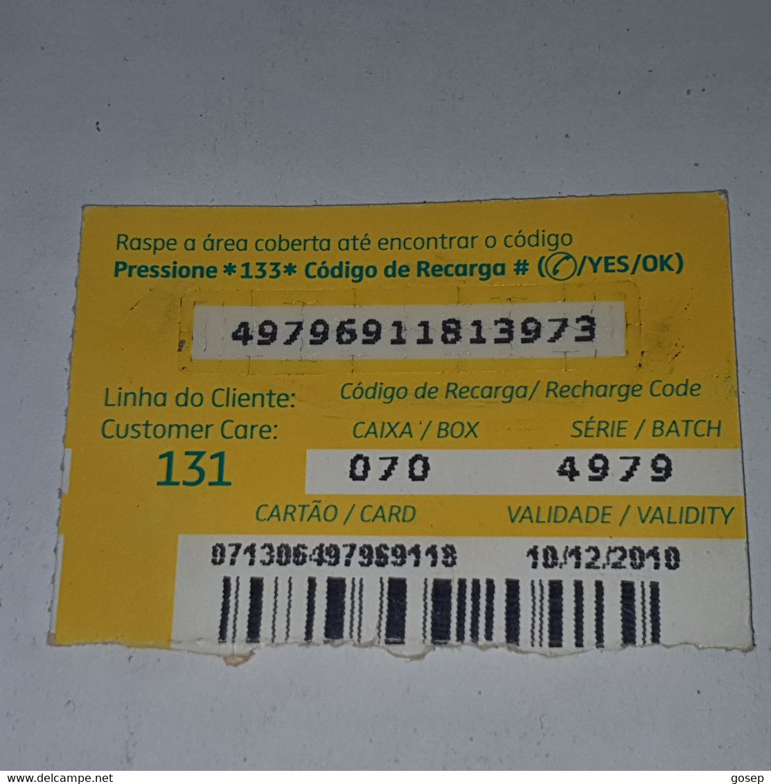 Mozambique-(MZ-MCE-REC-0007A/1)-(15)-Giro De 100-(49796911813973)-(10/12/2010)-used Card - Mozambique