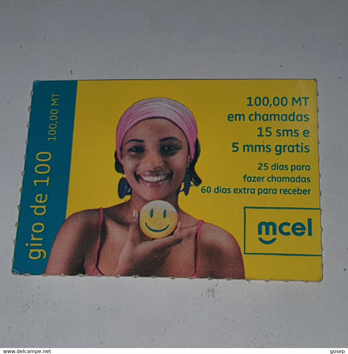 Mozambique-(MZ-MCE-REC-0007B)-(16)-Giro De 100-(55121776784599)-(19/5/2011)-used Card - Moçambique