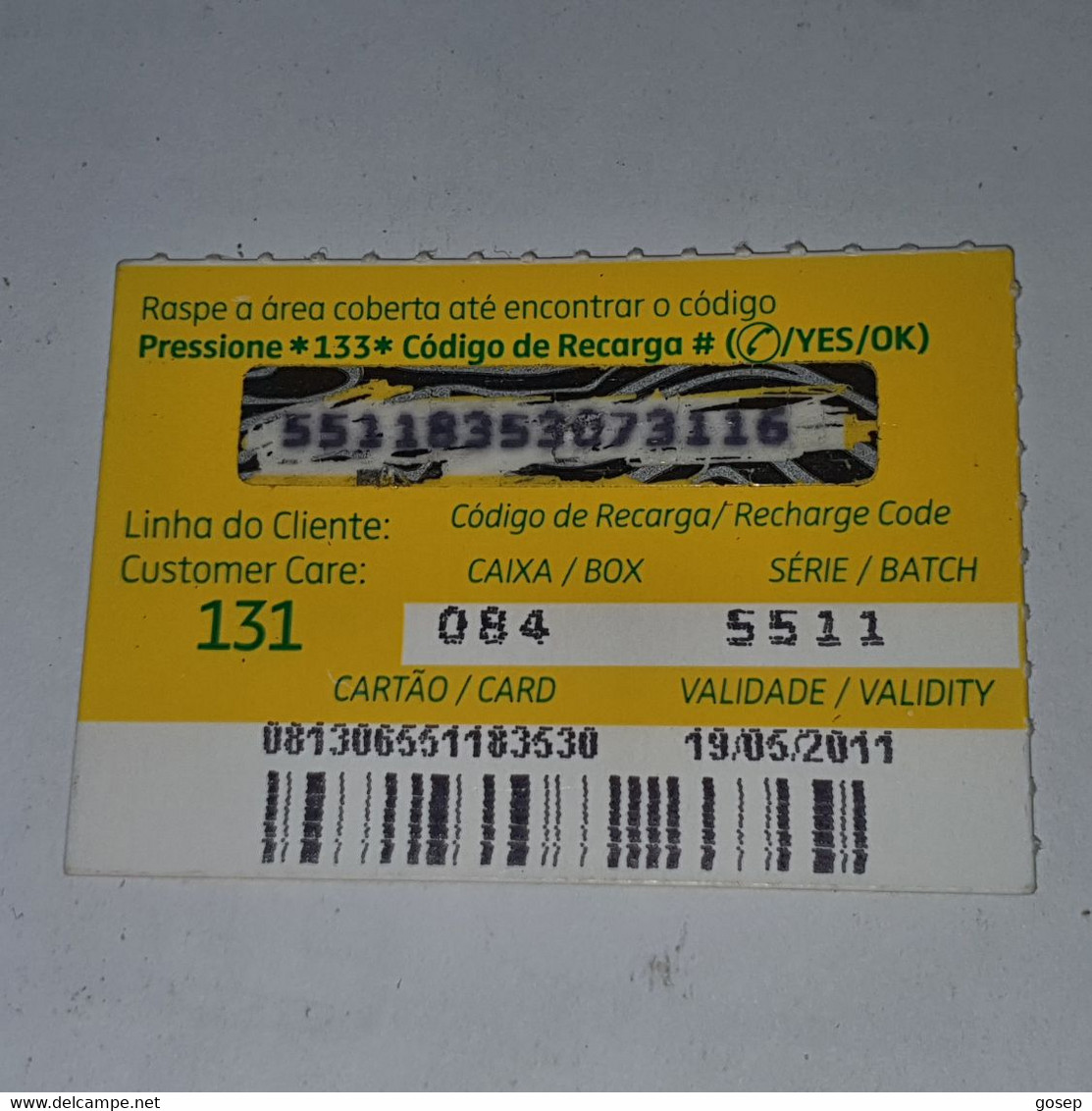 Mozambique-(MZ-MCE-REC-0007B/1)-(17)-Giro De 100-(55118353073116)-(19/5/2011)-used Card - Moçambique
