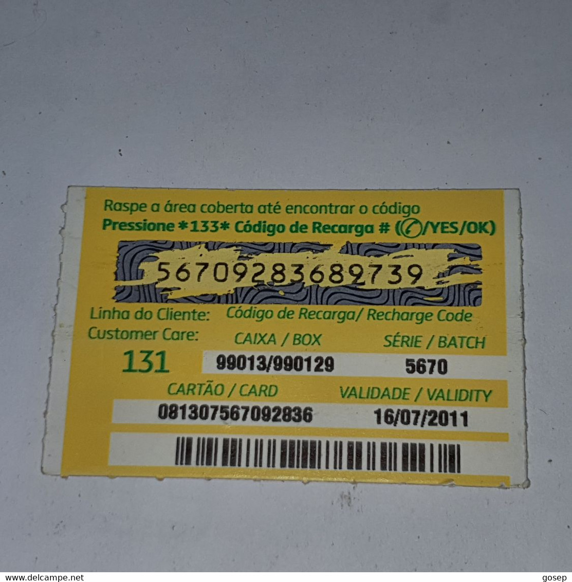 Mozambique-(MZ-MCE-REC-0008/3)-(22)-Giro De 100-(56709283689739)-(16/7/2011)-(look Out Side)-used Card - Moçambique