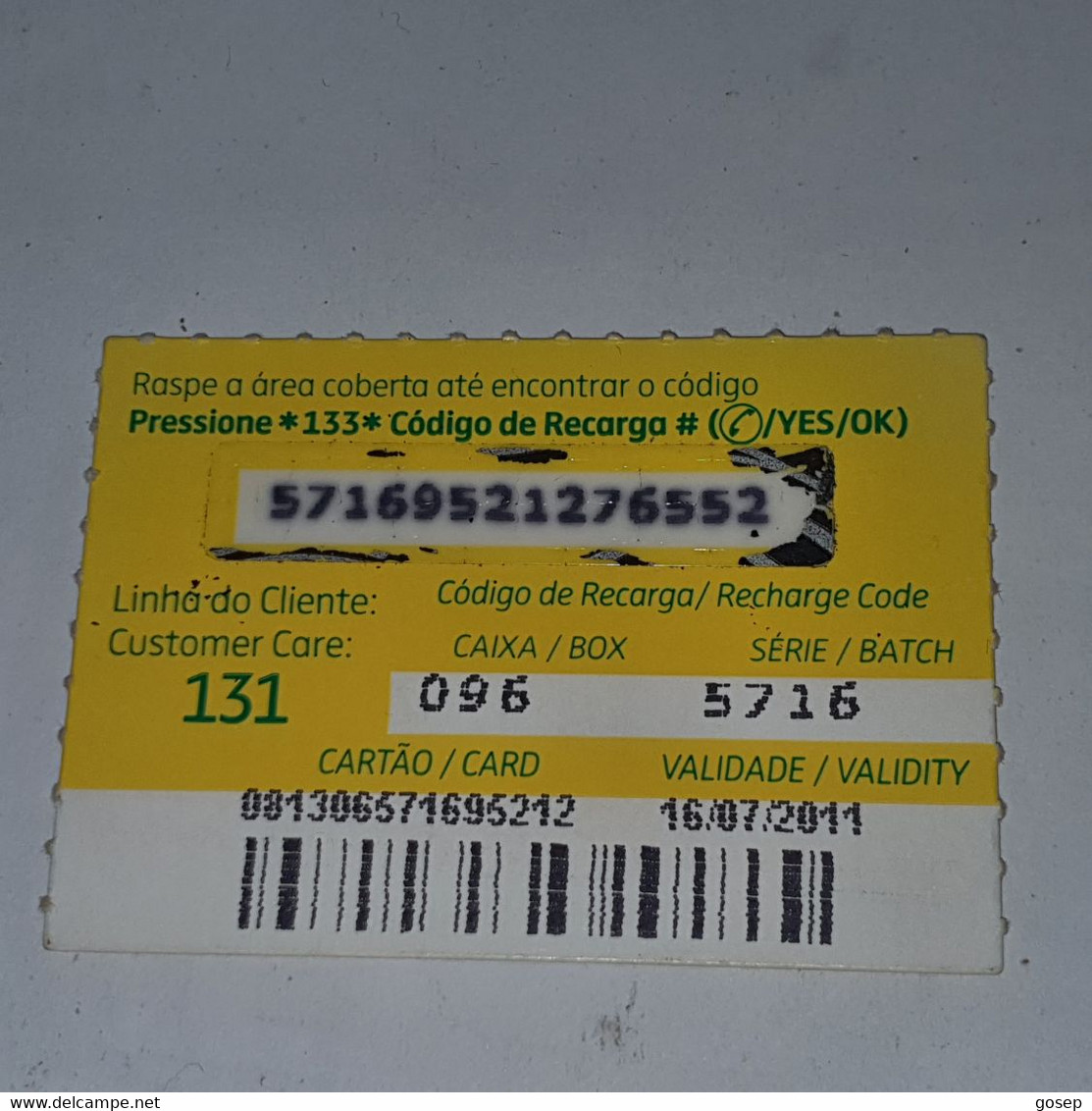 Mozambique-(MZ-MCE-REC-0008A)-(24)-Giro De 100-(57169521276552)-(16/7/2011)-(look Out Side)-used Card - Moçambique