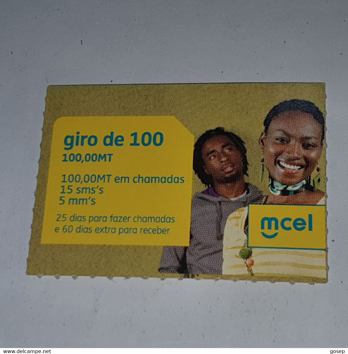 Mozambique-(MZ-MCE-REC-0008A/2)-(26)-Giro De 100-(57168124543859)-(16/7/2011)-(look Out Side)-used Card - Moçambique