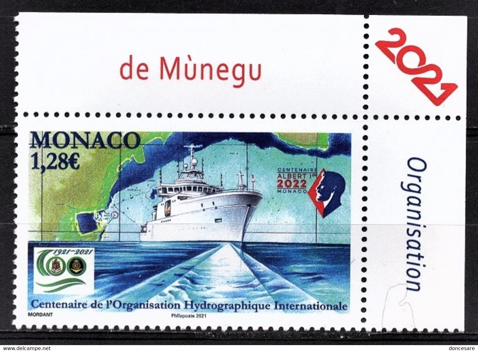 MONACO 2021 -CENTENAIRE DE L'ORGANISATION HYDROGRAPHIQUE INTERNATIONALE - Y.T. N° 3268 /   NEUF ** - Unused Stamps