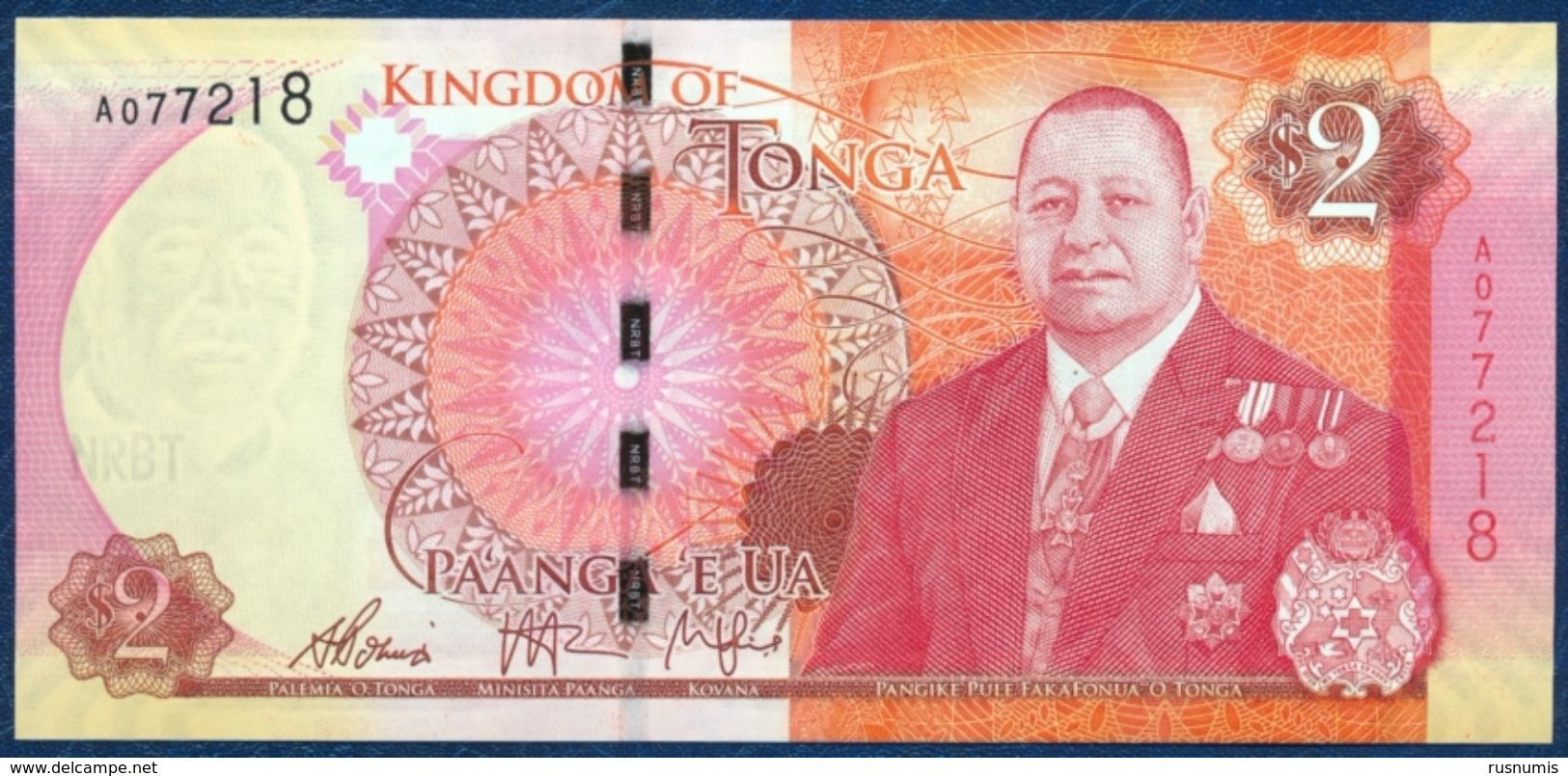 TONGA 2 PA'ANGA PAANGA P-44 2015 UNC - Tonga