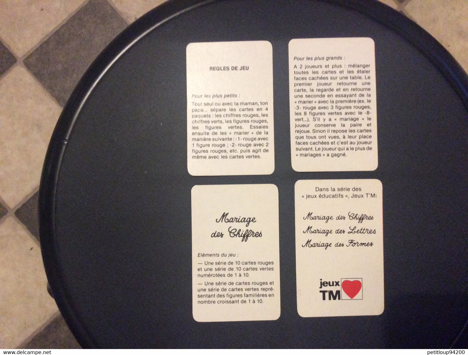 JE DE CARTES  AIR FRANCE  Mariage Des Chiffres  JEUX ÉDUCATIFS  Jeux T’M  ÉDITIONS Dussere Héron - Cartas