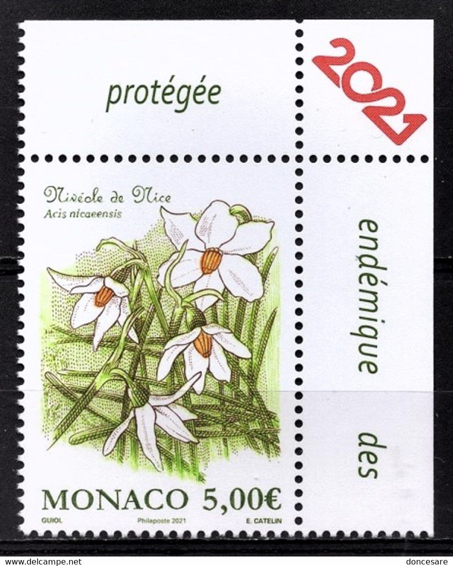 MONACO 2021 - LA NIVÉOLE DE NICE -Y.T N° 3265 / NEUF ** - Unused Stamps