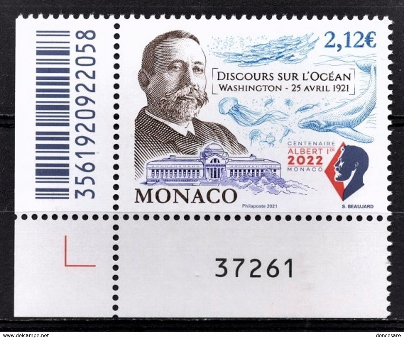 MONACO 2021 - CENTENAIRE DU DISCOURS SUR L'OCÉAN DU PRINCE ALBERT IER - Y.T. N° 3266 /  NEUF ** - Unused Stamps