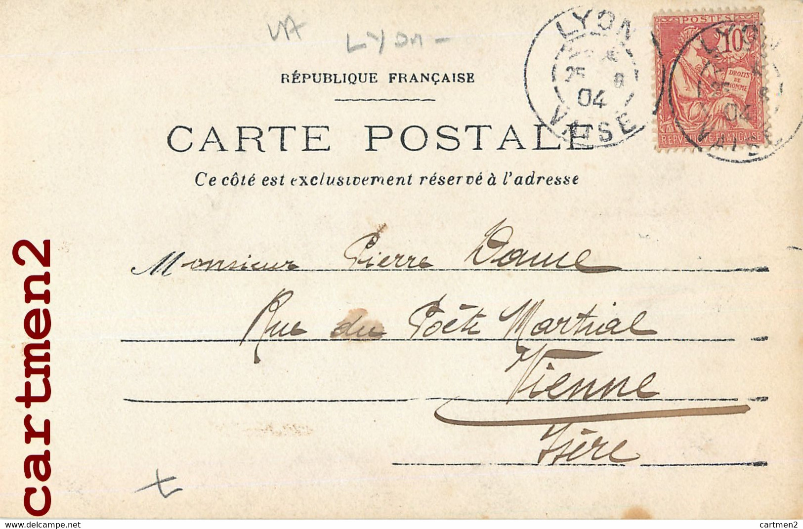 CARTE PHOTO 1904 : LYON VAISE " FAMILLE DANS UN BOIS " 69009 RHONE - Lyon 9