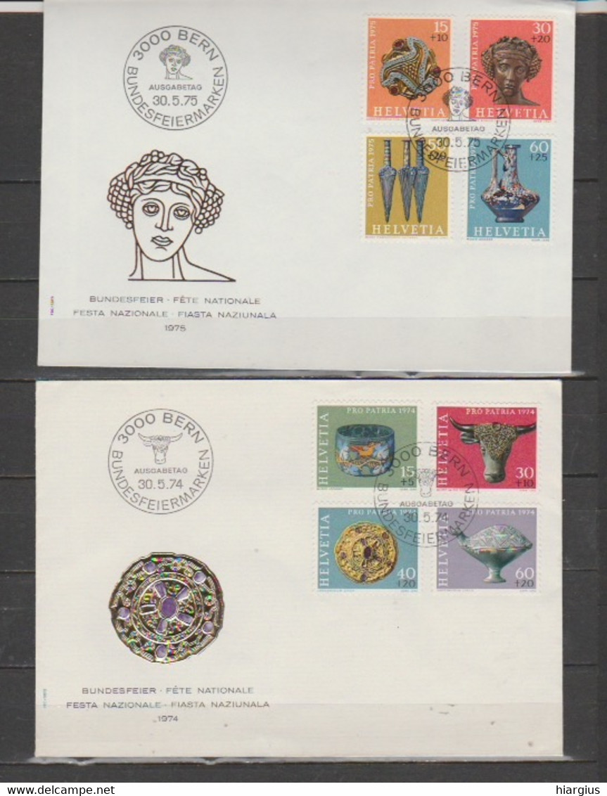 SWITZERLAND -FDC-"PROPATRIA-1973-1974-1975- ARCHEOLOGICAL TREASURES". - Autres & Non Classés