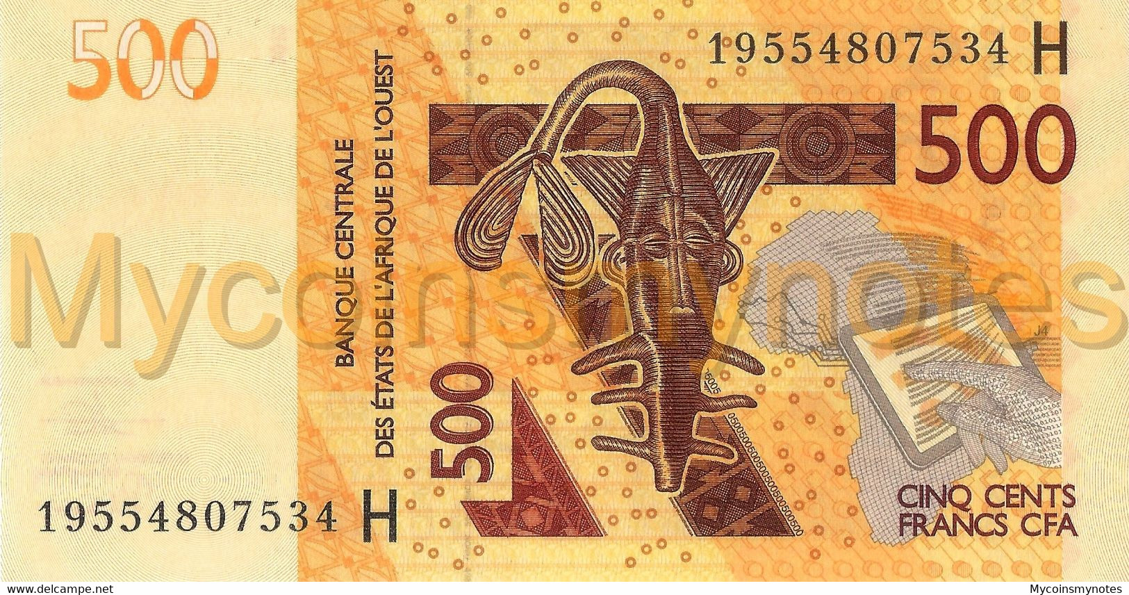 WEST AFRICAN STATES, NIGER, 500 Francs, 2019, Code H, P-NEW "Not Listed In Catalog", UNC - West African States