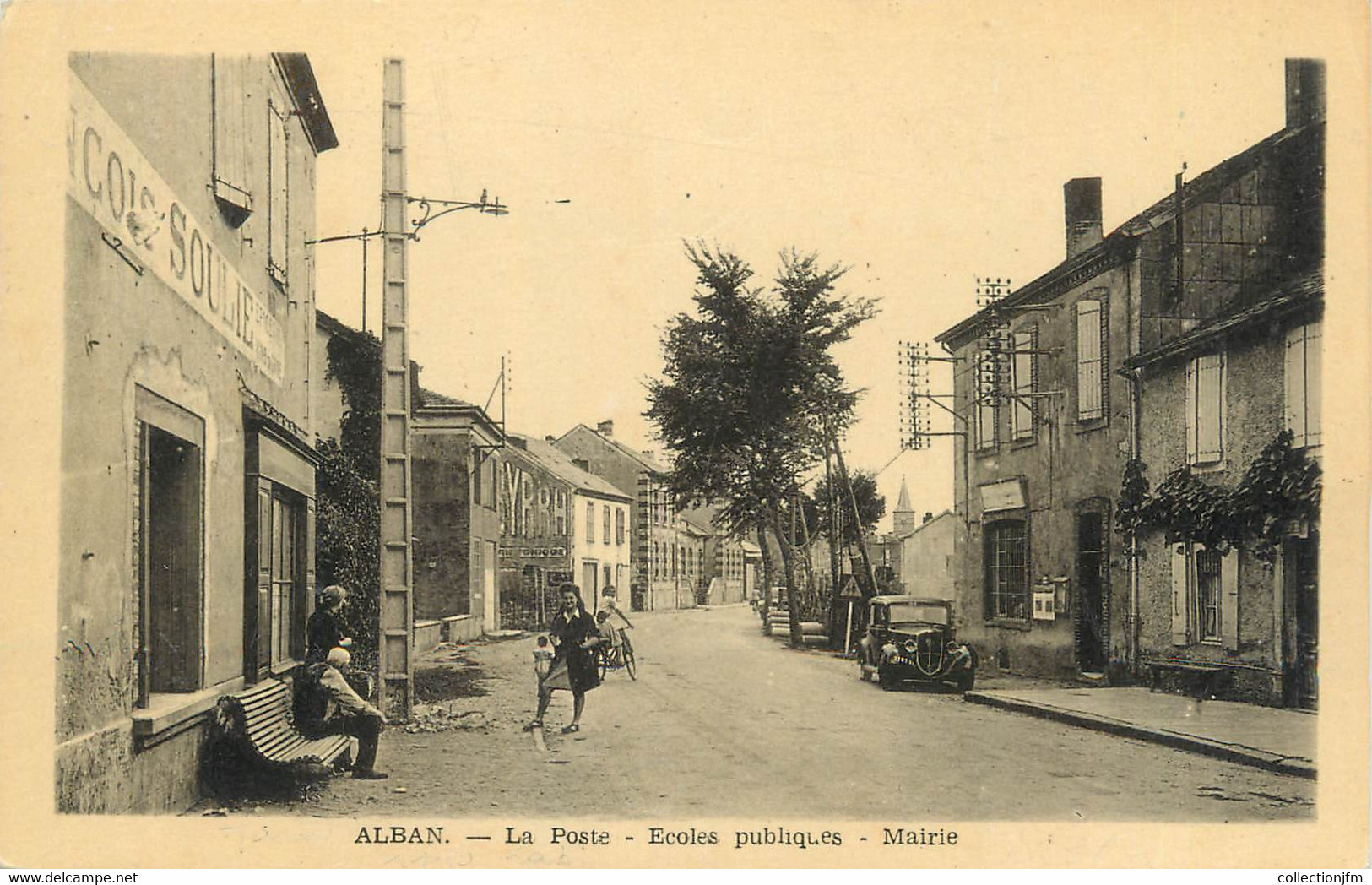 / CPA FRANCE 81 "Alban, La Poste, écoles Publiques, Mairie" - Alban