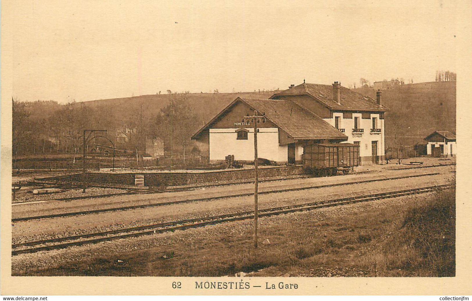 / CPA FRANCE 81 "Monestiés, La Gare" - Monesties