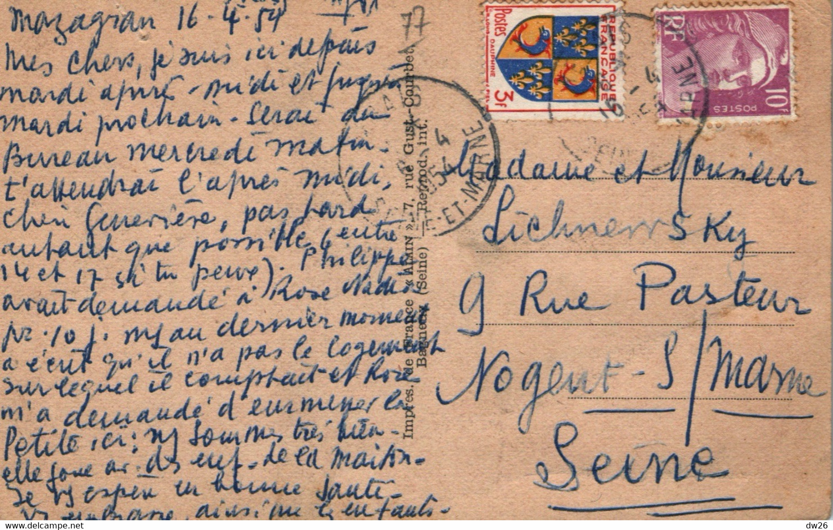 Rebais (Seine-et-Marne) Rue Du Docteur Farny - Edition Alain - Carte Sépia De 1954 - Rebais