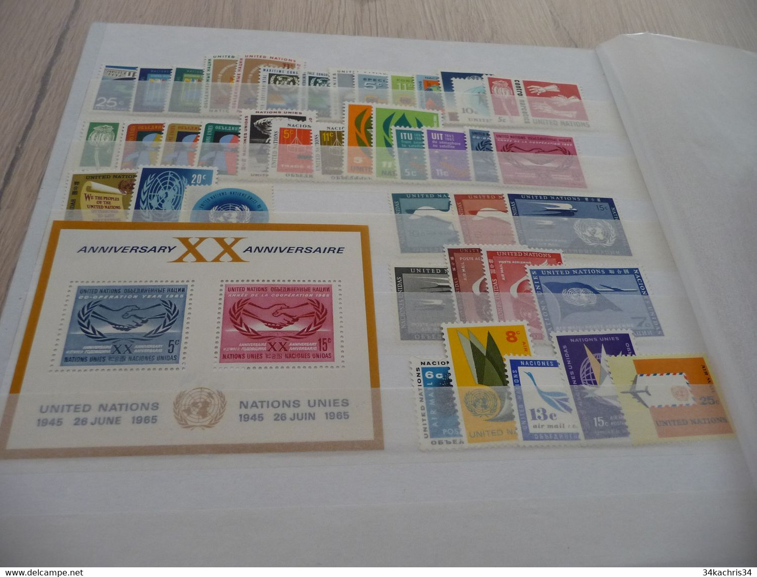 LOT + 120 TP Nations Unis 2 Blocs Anciens Neuf Charnière - Collections (sans Albums)