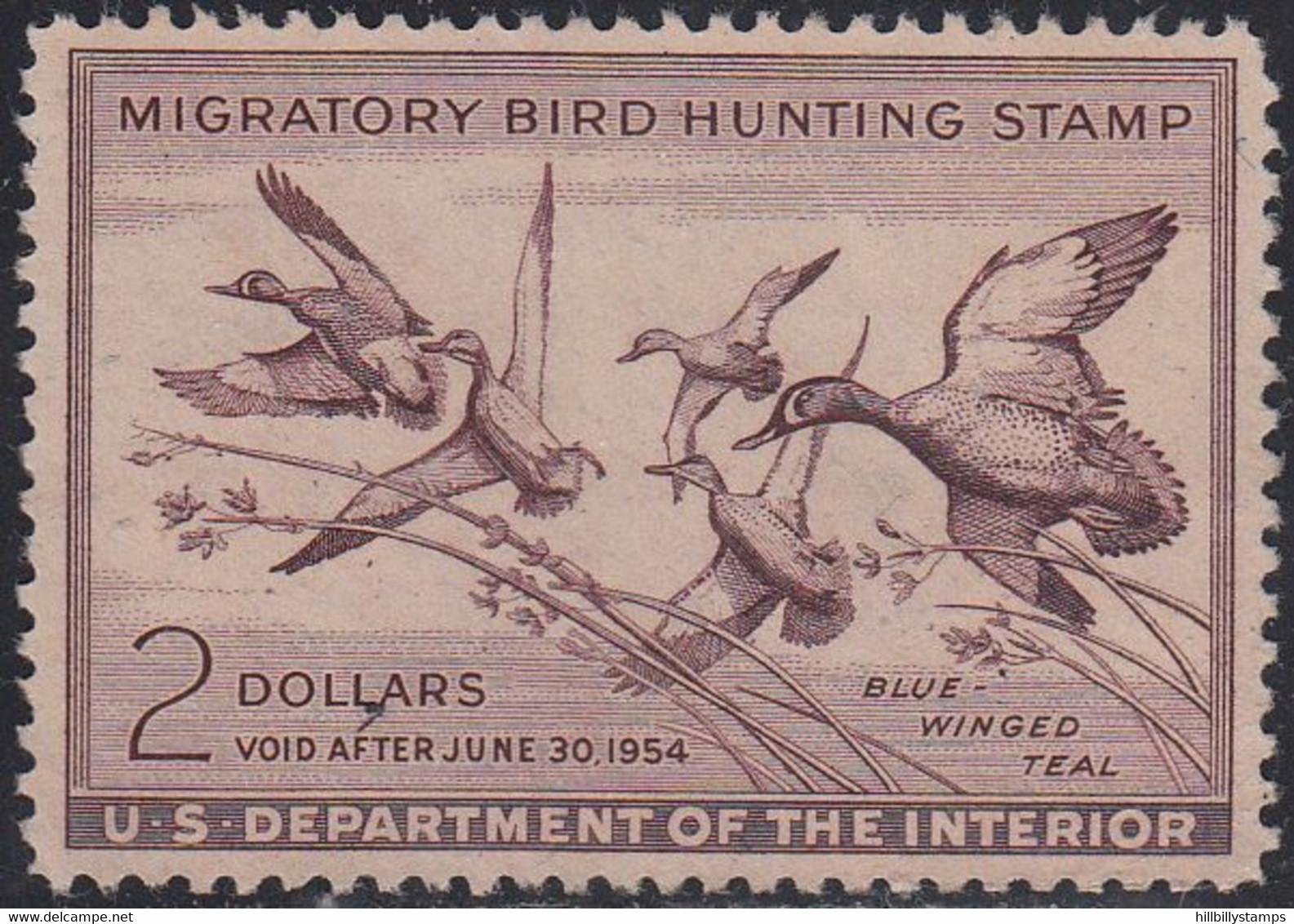 UNITED STATES     SCOTT NO  RW20   USED    YEAR  1953 - Duck Stamps