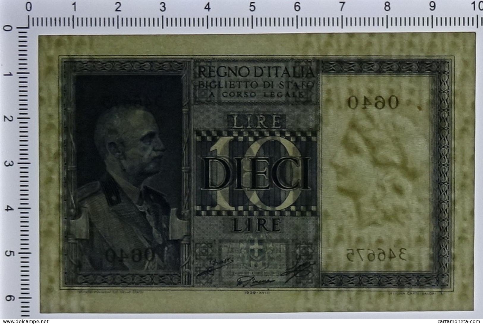 10 LIRE BIGLIETTO DI STATO VITTORIO EMANUELE III FASCIO 1939 XVIII FDS-/FDS - Regno D'Italia – Other