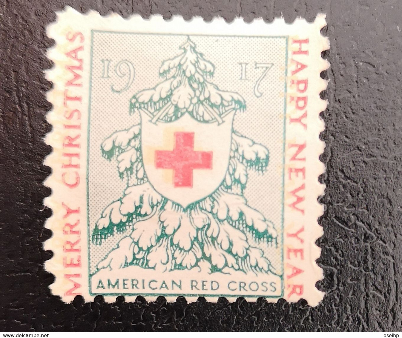 Vignette Timbre AMERICAN RED CROSS 1917 Christmas Croix Rouge Americaine Noël - Ohne Zuordnung