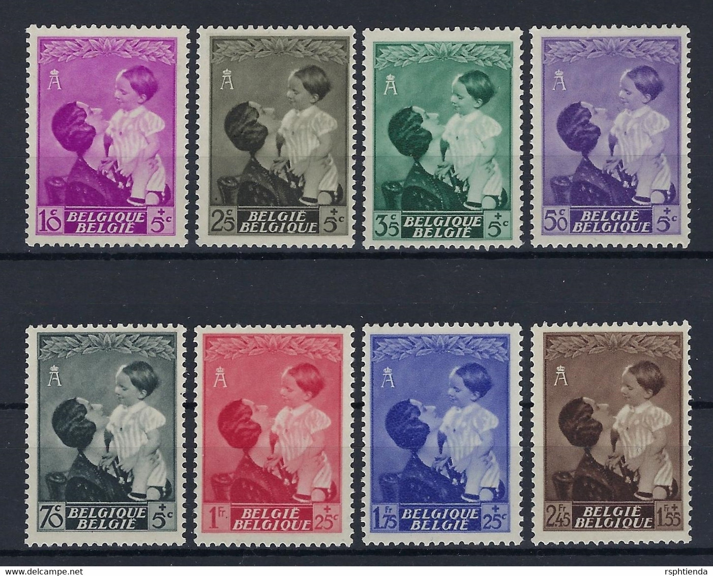 BELGIUM 1937 MONUMENT TO QUEEN ASTRID  Nº 447/454 ** MNH - Ongebruikt