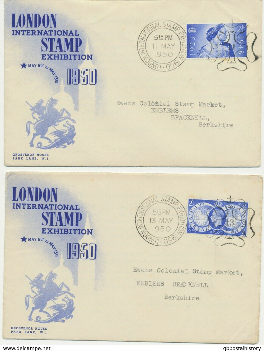 GB 1950 6 souvenir cover w different Special Event Postmark Int Stamp Exhibition