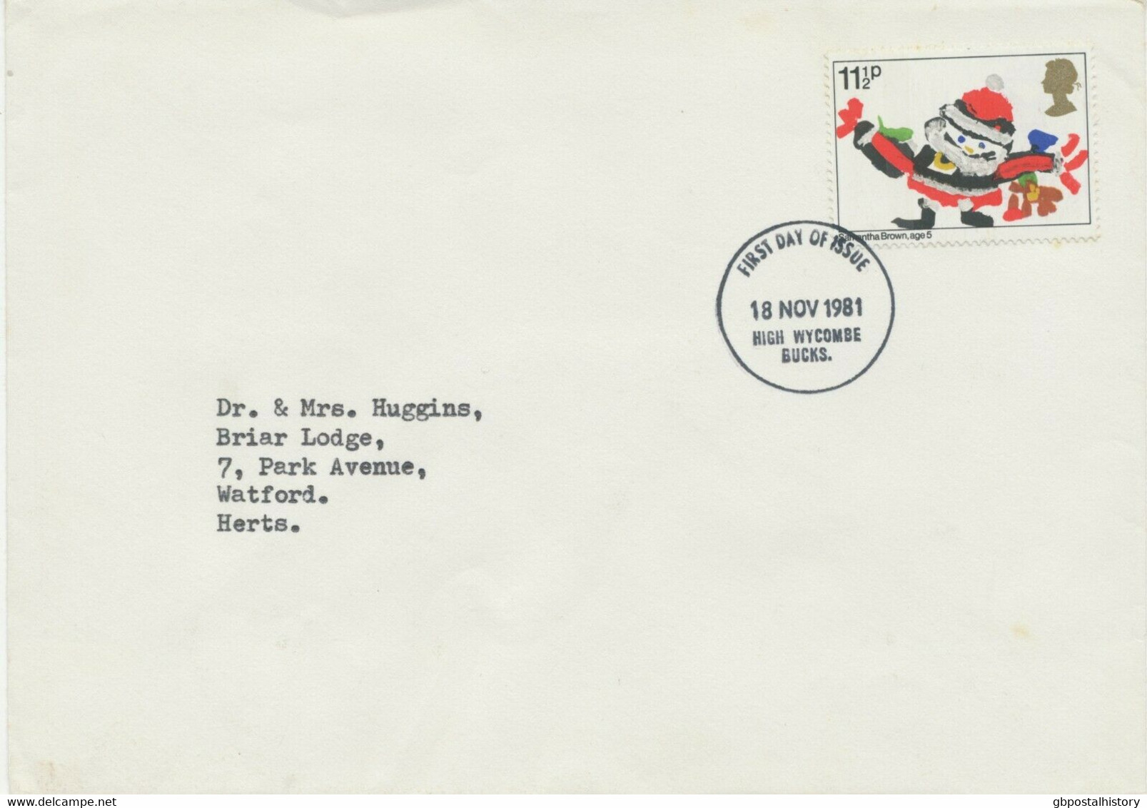 GB 1966/81 5 Different CHRISTMAS FDC‘s With FDI‘s Of WORTHING, SUSSEX; ALDERSHOT - 1952-71 Ediciones Pre-Decimales