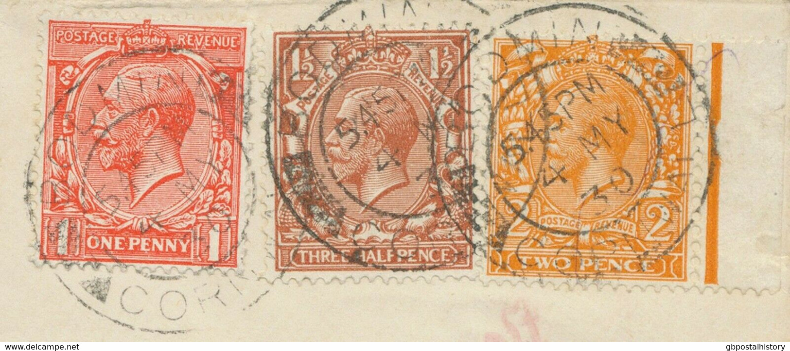 GB 1930 Nice Three-color Franking GV 1 D, 1 ½ D And 2 D (marginal Item, VARIETY) Airmail To MAGDEBURG, Germany - Errors, Freaks & Oddities (EFOs