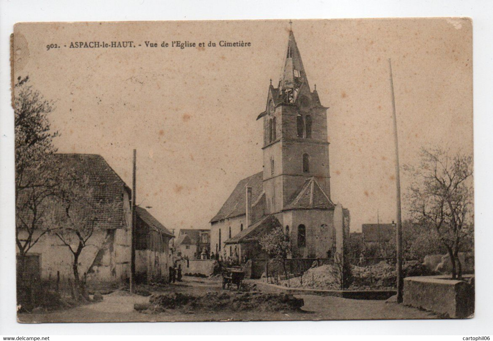 - CPA ASPACH-LE-HAUT (68) - Vue De L'Eglise Et Du Cimetière 1921 - Edition Chadourne 902 - - Sonstige & Ohne Zuordnung