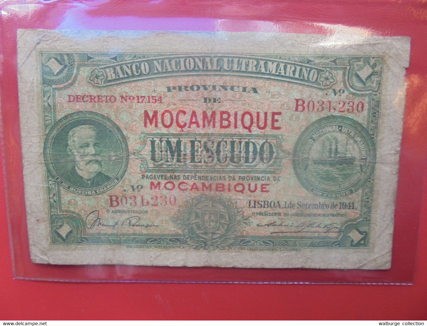 MOZAMBIQUE 1 ESCUDO 1941 Circuler (B.22) - Mozambique