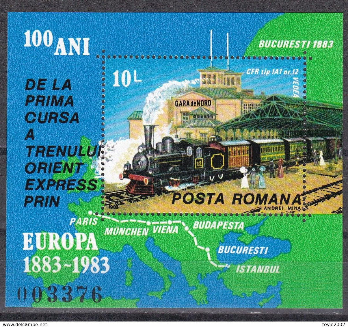 Rumänien  1983 - Mi.Nr. Block 198 - Postfrisch MNH - Eisenbahn Railways - Eisenbahnen