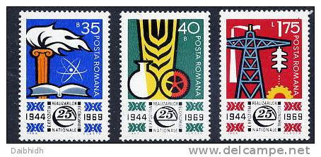 ROMANIA 1969 Economic Development Set MNH / **  Michel 2783-85 - Nuevos